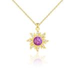 DAYANEY Tangled Necklace for Girls, Tangled Accessories Jewelry Costume as Birthday Gifts for Daughter Adult Women as Fairy Gold Sun Pendant Necklace, Purple Jewelry Gifts Outfits Skirt Dress