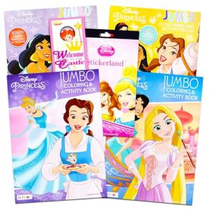 Disney Princess Coloring Book Super Set - Includes 4 Disney Princess Books Filled with Over 200 Coloring Pages and Activities and Over 175 Stickers