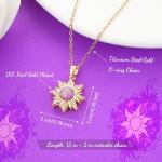 DAYANEY Tangled Necklace for Girls, Tangled Accessories Jewelry Costume as Birthday Gifts for Daughter Adult Women as Fairy Gold Sun Pendant Necklace, Purple Jewelry Gifts Outfits Skirt Dress