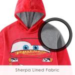 Disney Cars Lightning McQueen Tow Mater Sherpa Lined Oversized Hoodie with Pockets for Big Kid One Size (Fits Sizes 4 to 10) Red