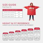 Disney Cars Lightning McQueen Tow Mater Sherpa Lined Oversized Hoodie with Pockets for Big Kid One Size (Fits Sizes 4 to 10) Red