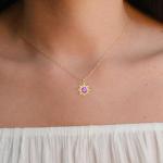 DAYANEY Tangled Necklace for Girls, Tangled Accessories Jewelry Costume as Birthday Gifts for Daughter Adult Women as Fairy Gold Sun Pendant Necklace, Purple Jewelry Gifts Outfits Skirt Dress