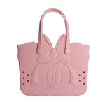 Disney Minnie Mouse EVA Gummy Tote Bag – Waterproof Rubber Beach Bag, Pink Minnie Design, Large 16.5" Carry-All for Pool, Travel & Everyday Use