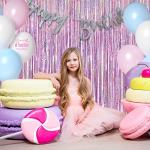 Pink Tinsel Curtain Party Backdrop - GREATRIL Foil Fringe Curtain Lilac Pink Party Streamers for Birthday Girl Princess Bachelorette Euphoria Taylor Themed Party Decorations - 2 Packs