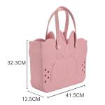 Disney Minnie Mouse EVA Gummy Tote Bag – Waterproof Rubber Beach Bag, Pink Minnie Design, Large 16.5" Carry-All for Pool, Travel & Everyday Use