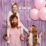 Pink Tinsel Curtain Party Backdrop - GREATRIL Foil Fringe Curtain Lilac Pink Party Streamers for Birthday Girl Princess Bachelorette Euphoria Taylor Themed Party Decorations - 2 Packs