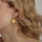 S925 Sterling Silver plated Gold Mouse Bow Earrings Cute Dangle Hoop Earrings Hypoallergenic Cubic Zirconia Bow Knot Dangling Earring Cartilage Animal Jewelry for Women Daughter Sister Birthday Party