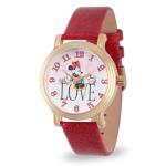 Minnie Mouse Watch for Women with Red Leather Strap