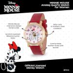 Minnie Mouse Watch for Women with Red Leather Strap