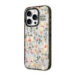 CASETiFY Impact iPhone 14 Pro Case [Winnie The Pooh Co-Lab / 8.2ft Drop Protection/Magsafe] - Vintage Floral Case - Clear Black