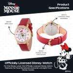 Minnie Mouse Watch for Women with Red Leather Strap