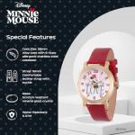 Minnie Mouse Watch for Women with Red Leather Strap