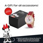 Minnie Mouse Watch for Women with Red Leather Strap