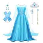 AHLPO Princess Dress for Girls Luxury Princess Dress Up Halloween Cosplay Princess Role Play Costume Fancy Dress Birthday Outfit with Accessories