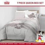 Jay Franco Disney Mickey Mouse Queen Size Comforter Set - 7 Piece Bedding Includes Sheet Set & Pillow Covers - Super Soft Cozy Bedding