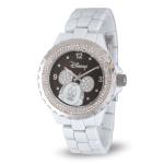 Disney Mickey Mouse Watch – Classic Mickey Watch for Women – Stylish & Timeless Mouse Watches for Women – 's Silver Stainless Steel Strap, Black Dial with 's Face – Gift Fans