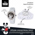 Disney Mickey Mouse Watch – Classic Mickey Watch for Women – Stylish & Timeless Mouse Watches for Women – 's Silver Stainless Steel Strap, Black Dial with 's Face – Gift Fans
