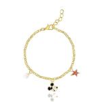 Disney Mickey Mouse Charm Bracelet 6.5" + 1" - Official License Flash Plated 100th Anniversary Limited Edition Bracelet