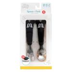 Bumkins Disney Toddler Utensils, Kids Size Fork and Spoon Set, Silicone and Stainless-Steel Training Silverware, Fork / Spork for Self-Feeding, Children Learning to Eat, 18 Mos Up, Mickey Mouse
