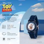 Disney Pixar Toy Story Watch for Boys Ages 3–7 – Featuring Woody Character Dial – Great Gift for Kids Who Love Toy Story Toys and Western Adventures – Blue Bezel and Blue Silicone Strap