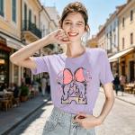 Women Magic Kingdom Shirt Castle Graphic Shirts Casual Family Vacation Holiday T Shirt Cute Short Sleeve Tee Top Purple