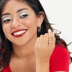 Disney Womens Ring Trio Size 7-18K Flash Plated Sterling Silver Rings - Minnie Mouse Rings - Cubic Zirconia Heart Ring