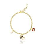 Disney Minnie Mouse Charm Bracelet 6.5" + 1" - Official License Flash Plated 100th Anniversary Limited Edition Bracelet