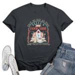 FLOYU Women Belle's Book Shop Shirt Princess Belle T-Shirt Book Lover Tops Casual Magic Kingdom Short Sleeve Shirt