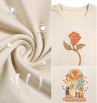 Magical Kingdom Shirt Women Beauty Shirts Belle Princess Tee Tale As Old As Time T-Shirt Vacation Short Sleeve Tops Apricot