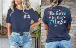 FRYAID Magical Shirt Women Believe in The Magic Tshirt Kingdom Castle Tie Dye Tee Family Holiday Vacation Short Sleeve Tops