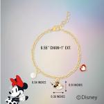 Disney Minnie Mouse Charm Bracelet 6.5" + 1" - Official License Flash Plated 100th Anniversary Limited Edition Bracelet