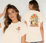 Magical Kingdom Shirt Women Beauty Shirts Belle Princess Tee Tale As Old As Time T-Shirt Vacation Short Sleeve Tops Apricot