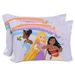 Sunny Side Up Disney Princess 2 Pack Reversible Pillowcases - Double Sided Pillow Covers Features Moana, Belle & Rapunzel, Kids Super Soft Bedding