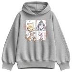 Disney Winnie the Pooh - Character Grid Drawing - Women's Oversized Fleece Hoodie Sweatshirt - Size Large Athletic Heather