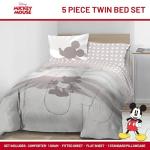 Jay Franco Disney Mickey Mouse Twin Size Comforter Set - 5 Piece Bedding Includes Sheet Set & Pillow Covers - Super Soft Cozy Bedding