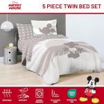 Jay Franco Disney Mickey Mouse Twin Size Comforter Set - 5 Piece Bedding Includes Sheet Set & Pillow Covers - Super Soft Cozy Bedding