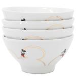 Disney Mickey Mouse Gold Icon Ceramic Cereal Bowls – Elegant Cereal Bowl Set & Collectible Dinnerware for Everyday Use – Set of 4 Officially Licensed Kitchen Accessories