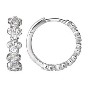 Disney Mickey Mouse Silver Hoop Earrings for Women