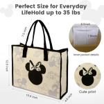 Disney Aesthetic Canvas Tote Bag with Zipper