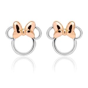 Minnie Mouse Sterling Silver Silhouette Stud Earrings