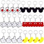 24 Pcs Cute Mickey Mouse Silicone Keychains