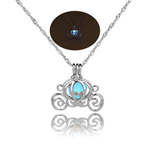 Glow-in-the-Dark Pumpkin Carriage Necklace for Women