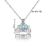 Glow-in-the-Dark Pumpkin Carriage Necklace for Women