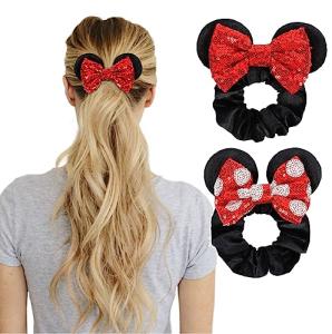 Disney Mouse Ear Sequin Hair Bow Scrunchies