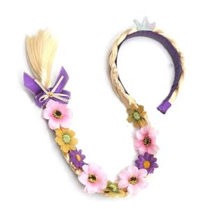 Rapunzel Long Braided Wig with Tiara for Girls