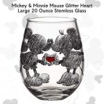 Disney Mickey & Minnie Glitter Stemless Wine Glass