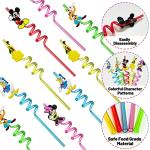 25 Disney Mouse Straws Party Supplies with Brushes