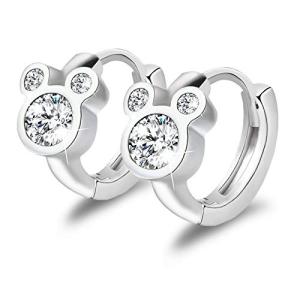 Disney Mouse Charms Sterling Silver Huggie Earrings