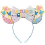 Cute Blue and Pink Birthday Mouse Ears Headband
