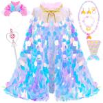 Rainbow Mermaid Dress Up Cape Gift Set for Girls